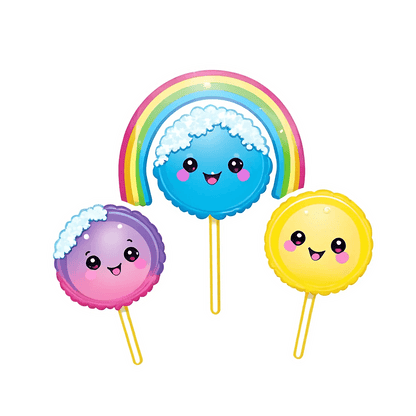 Cute Candy Sticker - Colorful Smile Pops - Heat Press Transfer