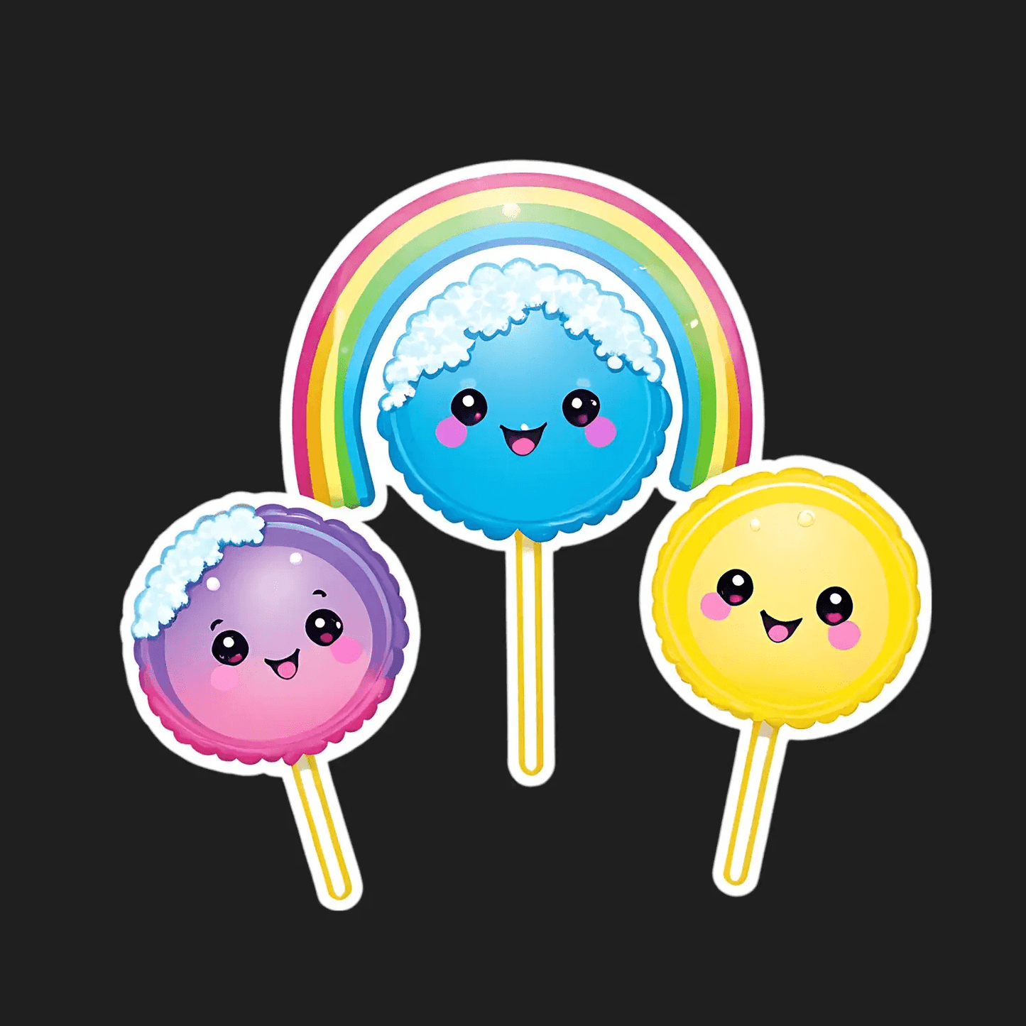 Cute Candy Sticker - Colorful Smile Pops - Heat Press Transfer