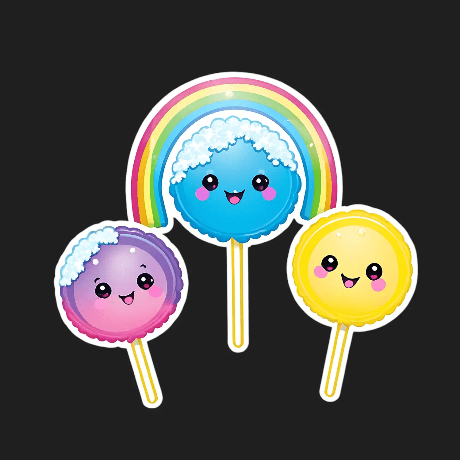 Cute Candy Sticker - Colorful Smile Pops - Heat Press Transfer