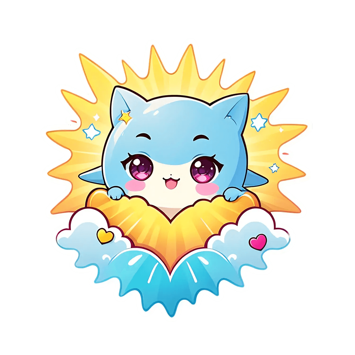 Cute Cat Sticker - UV DTF Sticker - Heat Press Transfer