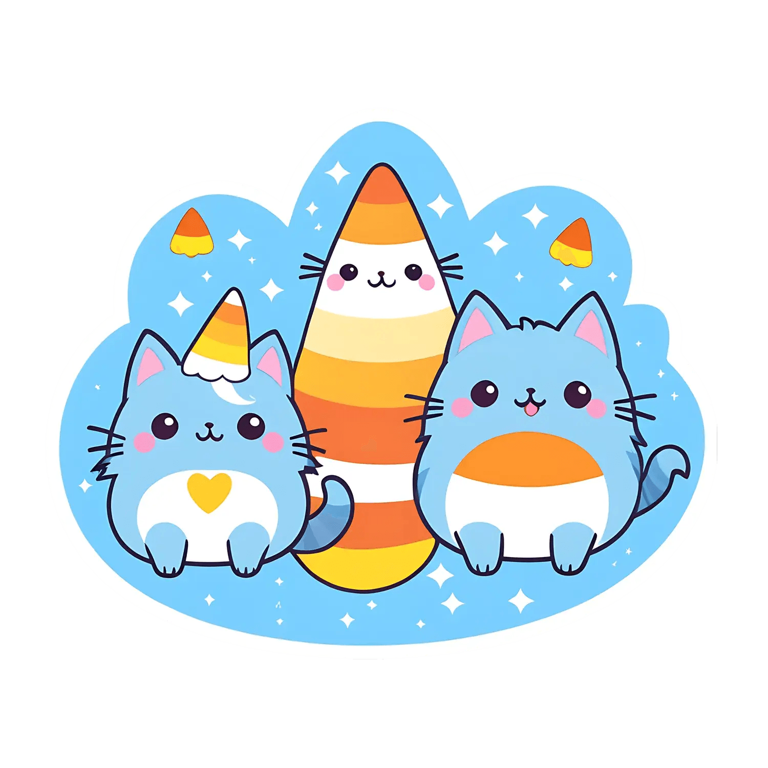 Cute Cat Trio - Sticker - Heat Press Transfer
