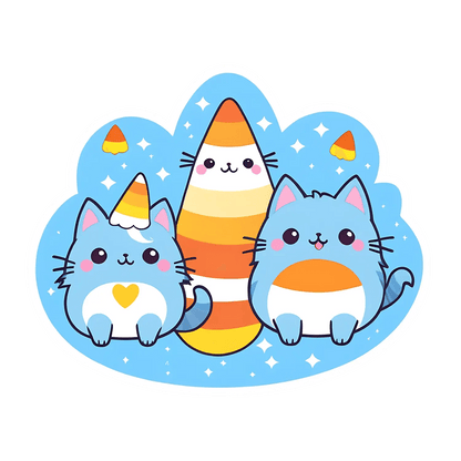 Cute Cat Trio - Sticker - Heat Press Transfer