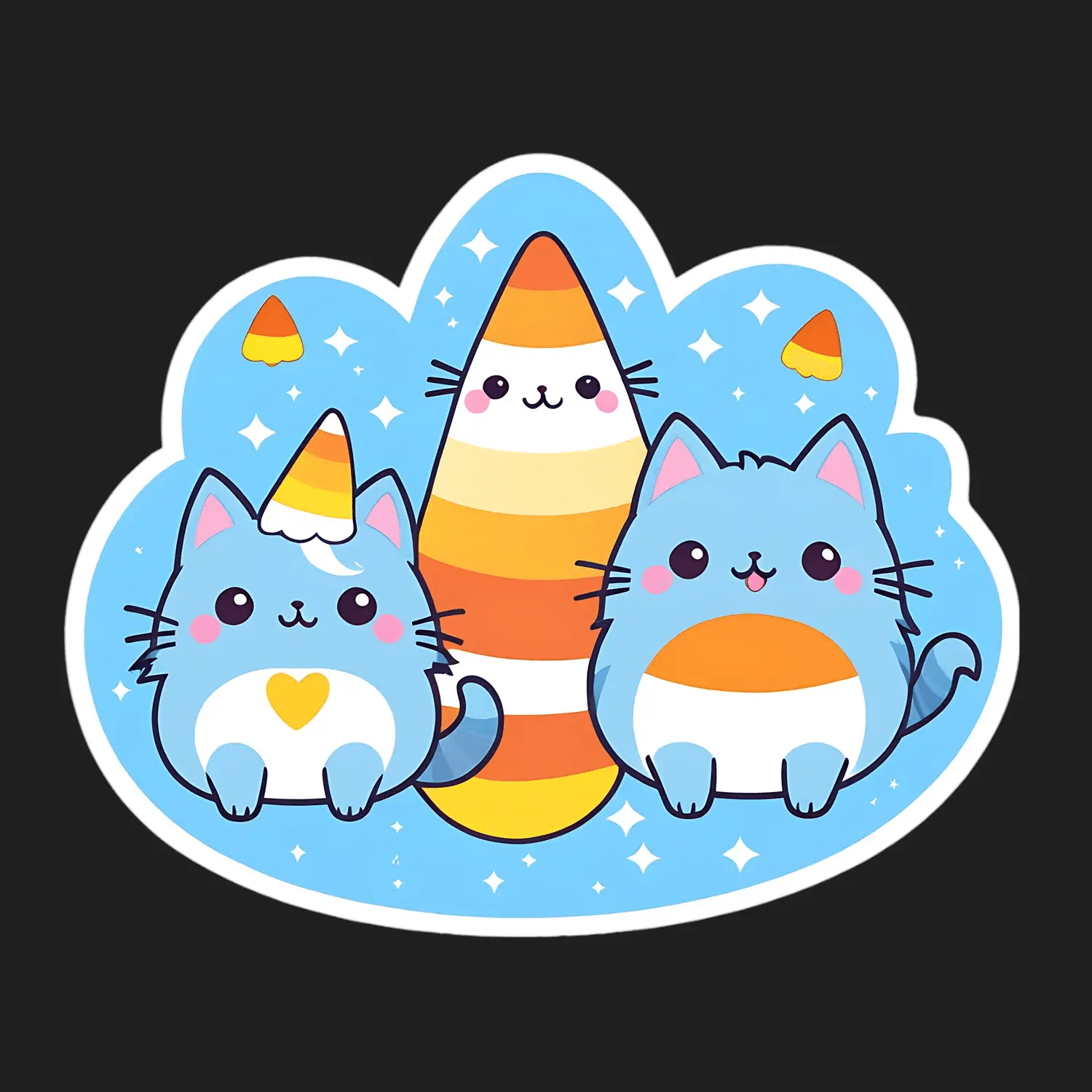 Cute Cat Trio - Sticker - Heat Press Transfer