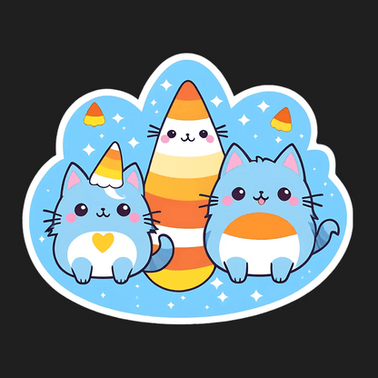 Cute Cat Trio - Sticker - Heat Press Transfer