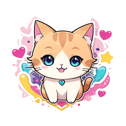 Cute Cat UV Sticker - Colorful & Adorable - Heat Press Transfer