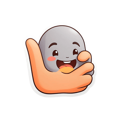 Cute Character Sticker - Hand Pointing Decal - Heat Press Transfer