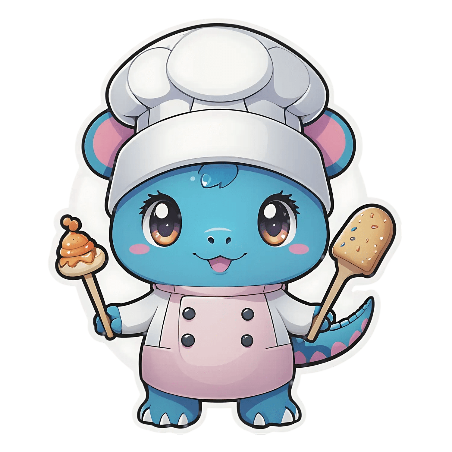 Cute Chef Dinosaur - Sticker - Heat Press Transfer