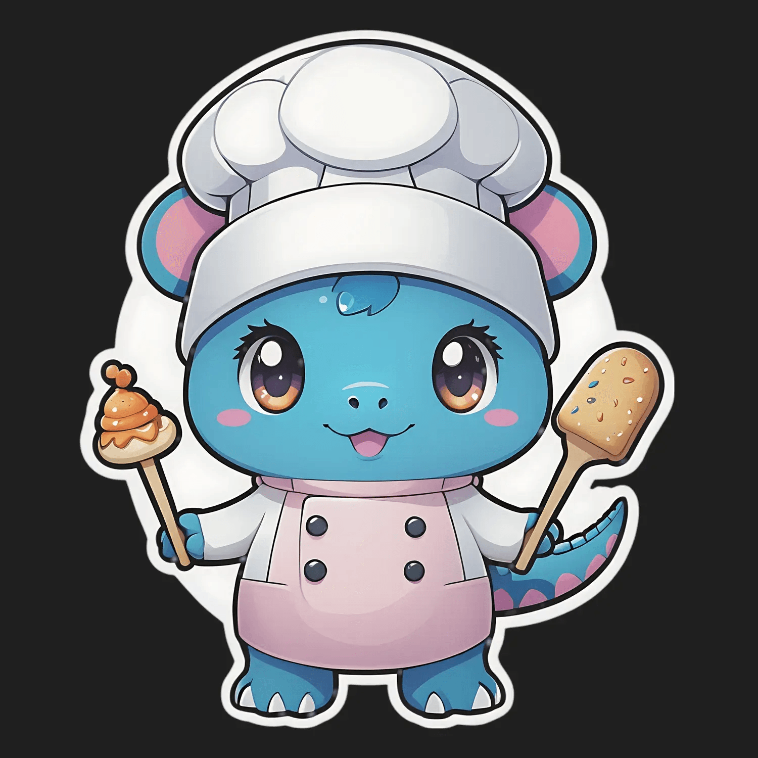 Cute Chef Dinosaur - Sticker - Heat Press Transfer