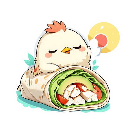 Cute Chicken Wrap - Sticker - Heat Press Transfer