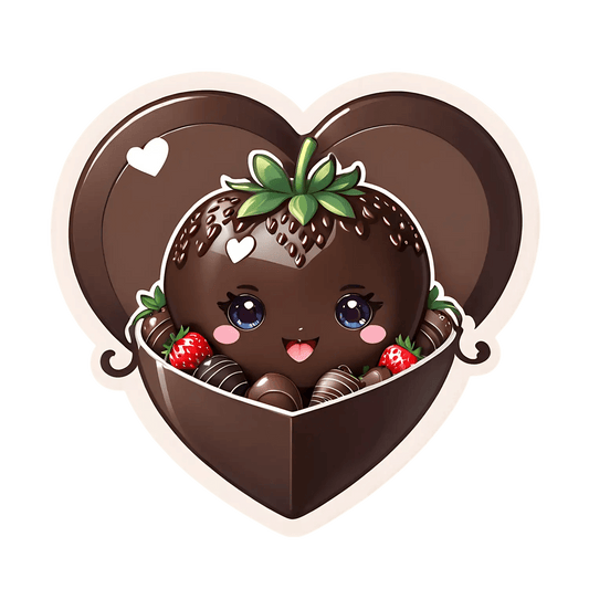Cute Chocolate Strawberry - Sticker - Heat Press Transfer