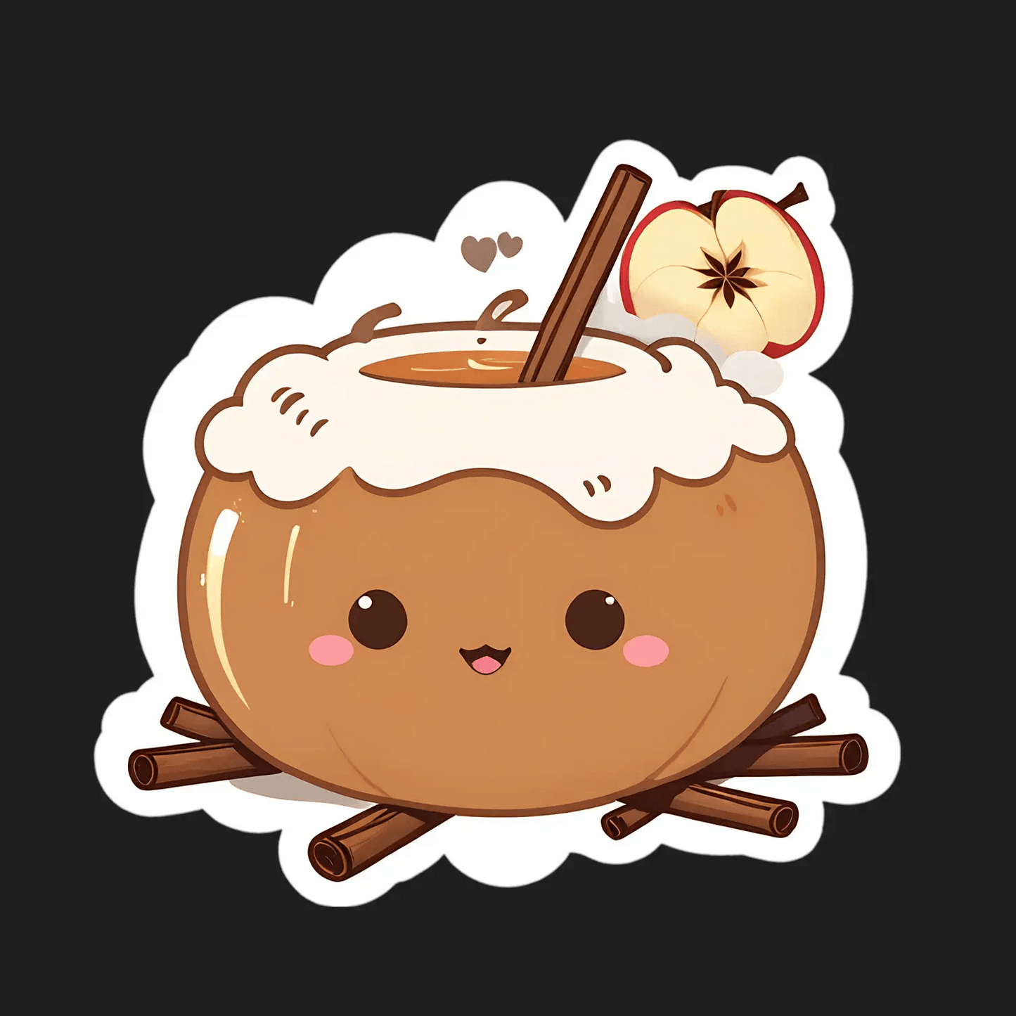 Cute Cinnamon Apple - Sticker - Heat Press Transfer