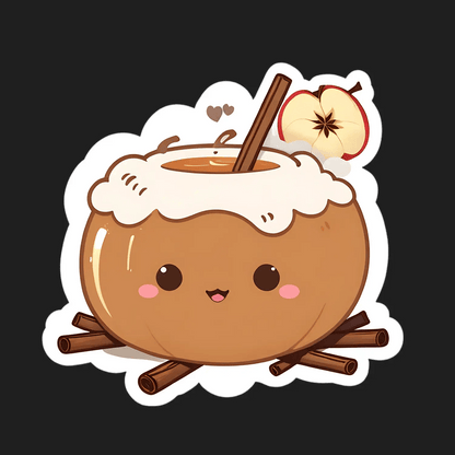 Cute Cinnamon Apple - Sticker - Heat Press Transfer