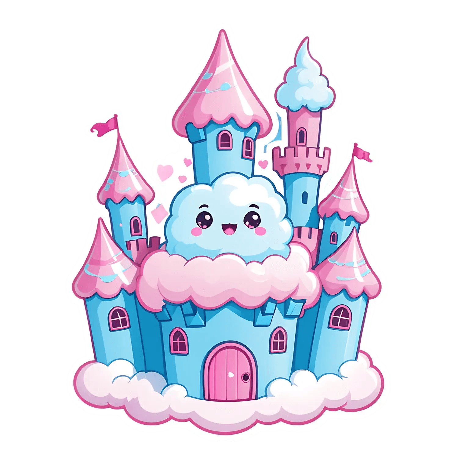 Cute Cloud Castle - Sticker - Heat Press Transfer