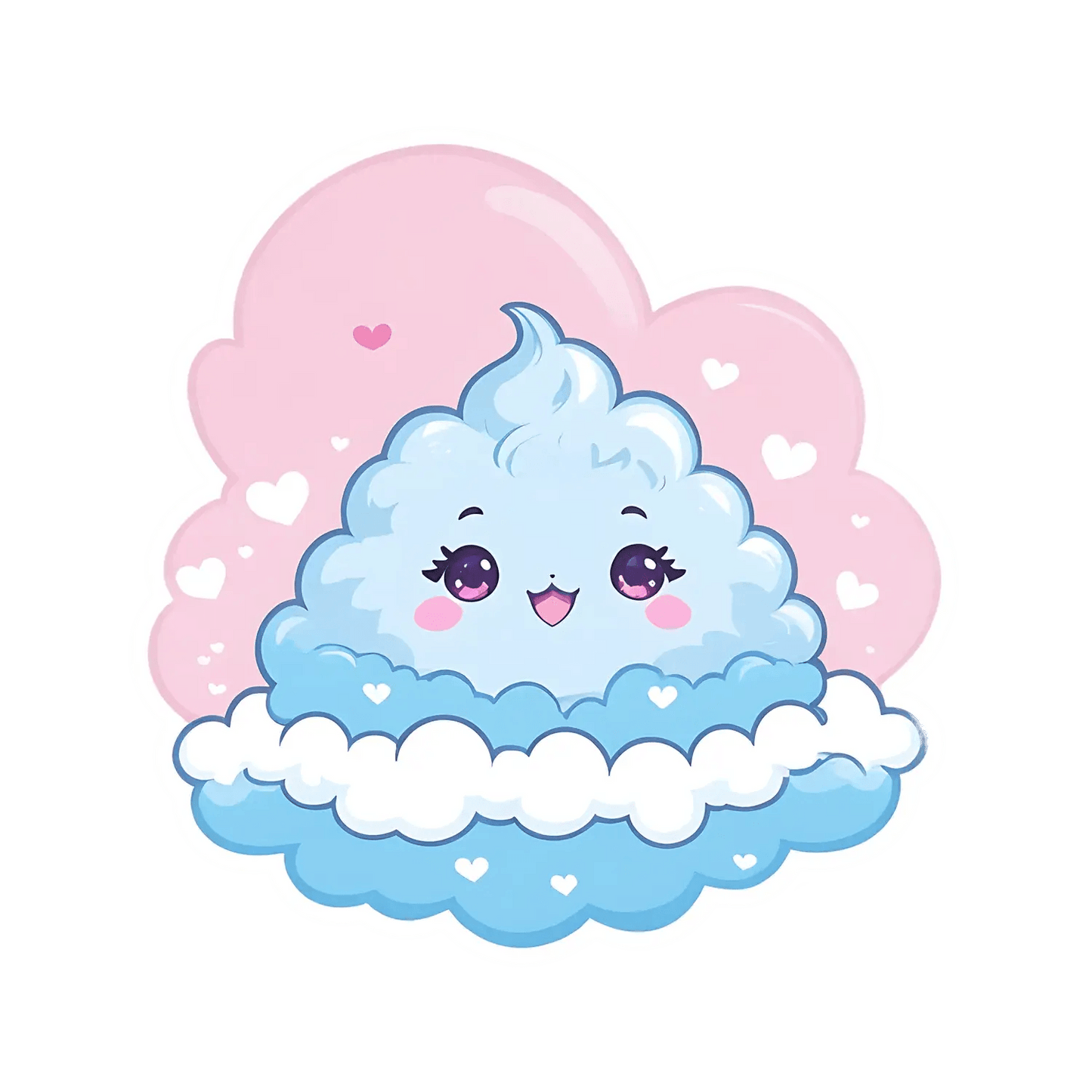 Cute Cloud Sticker - Vibrant Kawaii Design - Heat Press Transfer