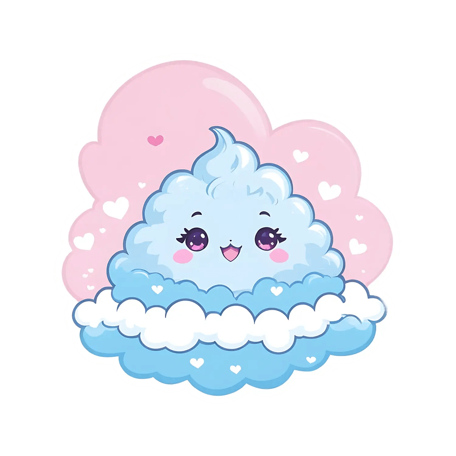 Cute Cloud Sticker - Vibrant Kawaii Design - Heat Press Transfer