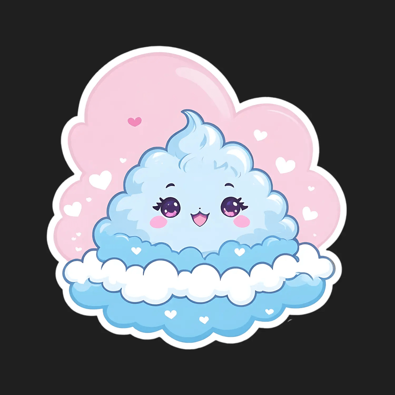 Cute Cloud Sticker - Vibrant Kawaii Design - Heat Press Transfer