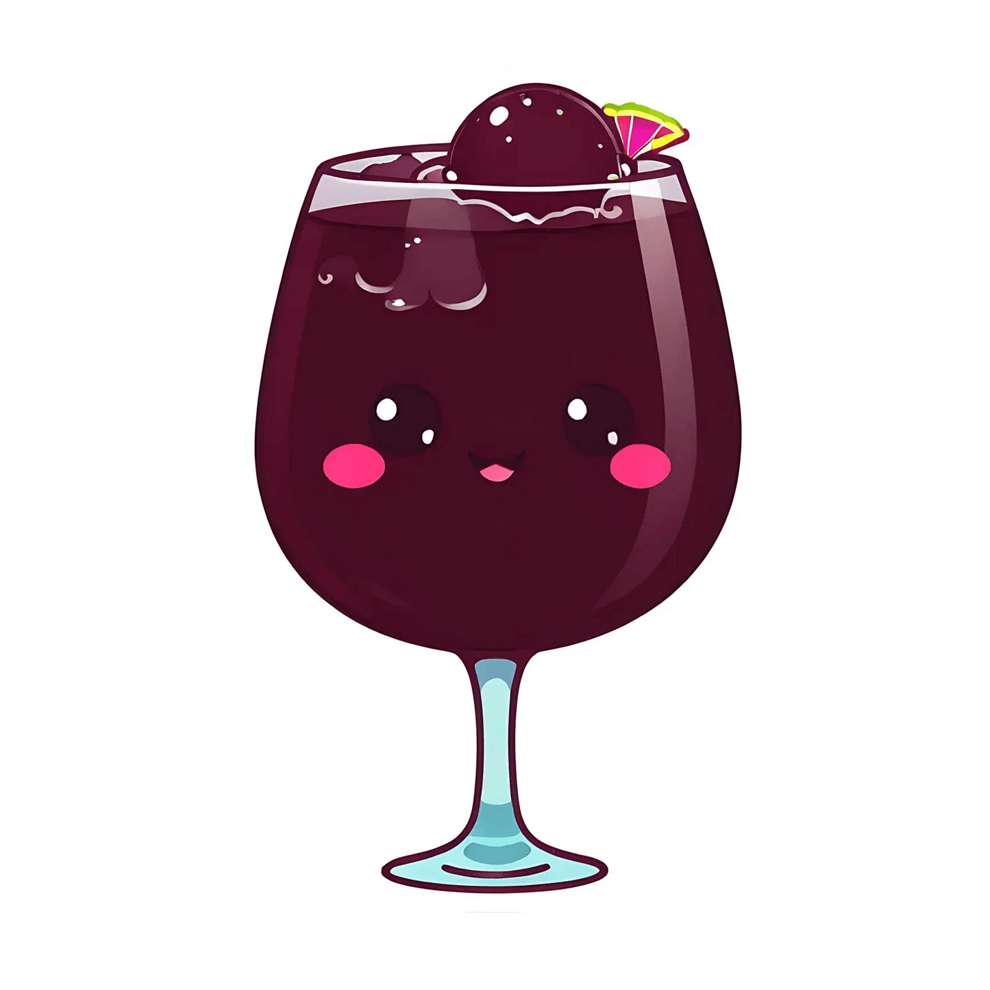 Cute Cocktail Glass - Sticker - Heat Press Transfer