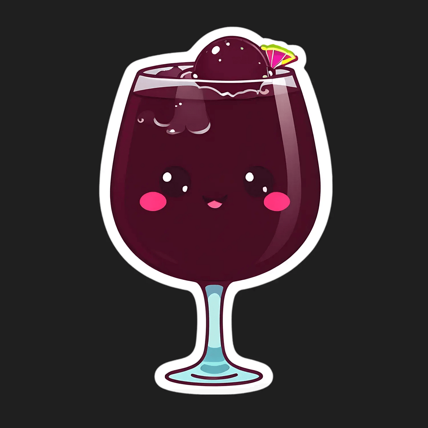 Cute Cocktail Glass - Sticker - Heat Press Transfer