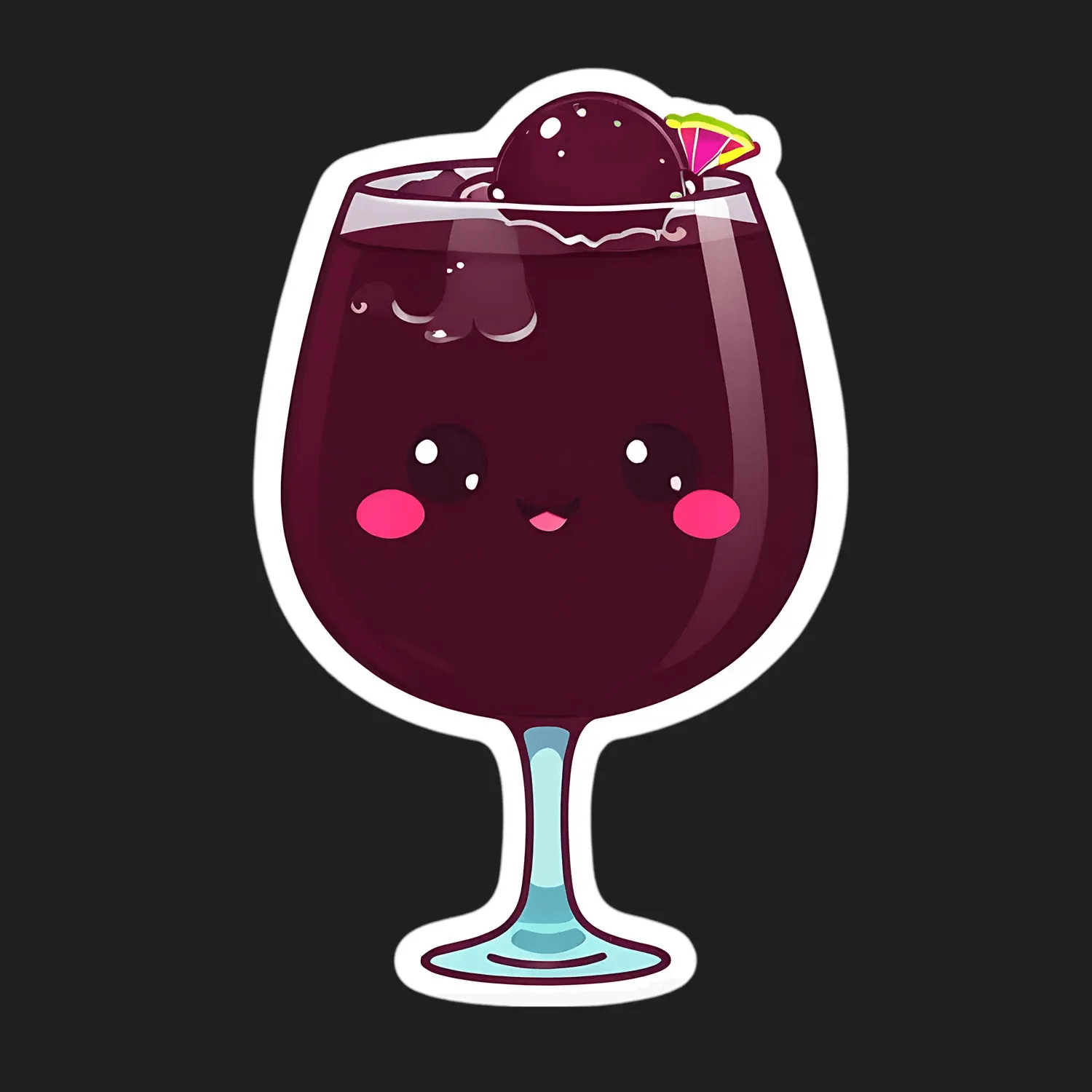 Cute Cocktail Glass - Sticker - Heat Press Transfer