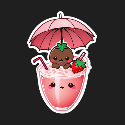 Cute Cocktail - Strawberry Sticker - Heat Press Transfer