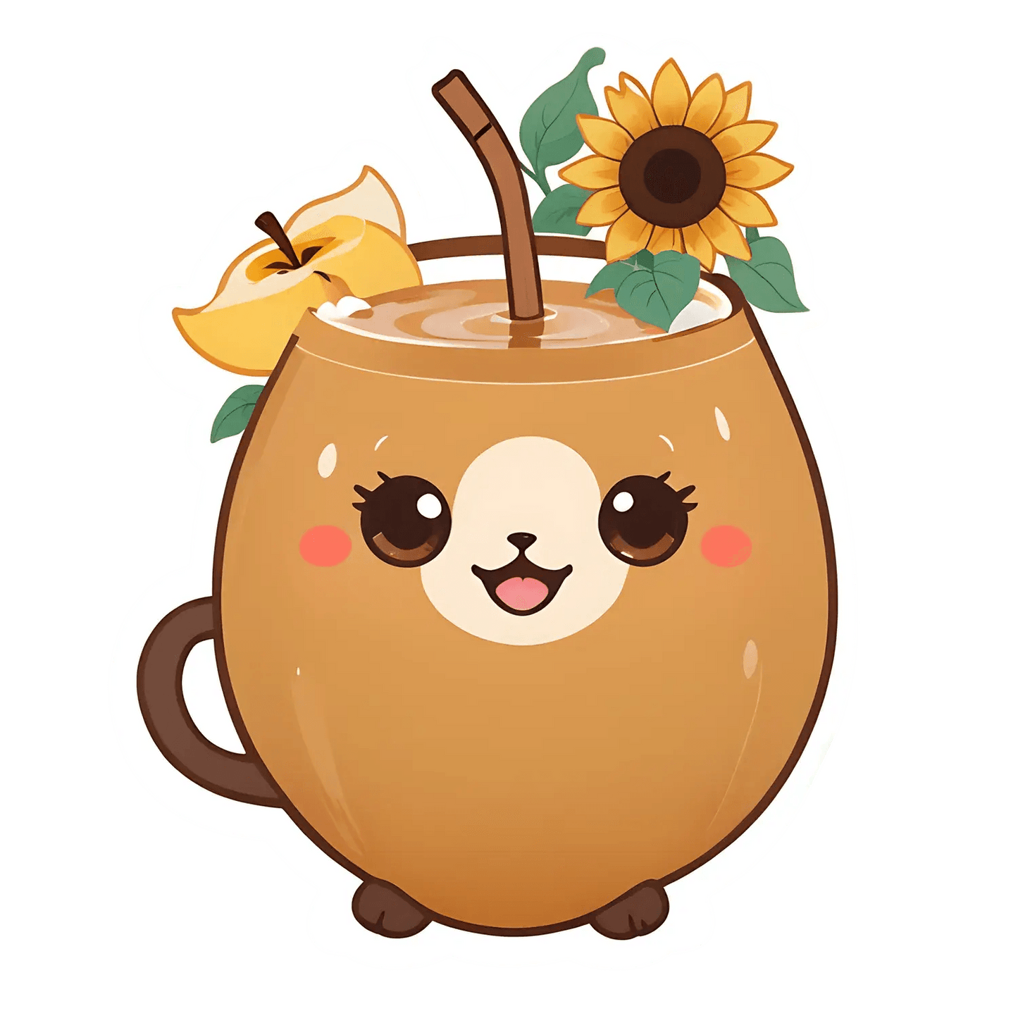 Cute Coconut Drink - UV DTF Sticker - Heat Press Transfer