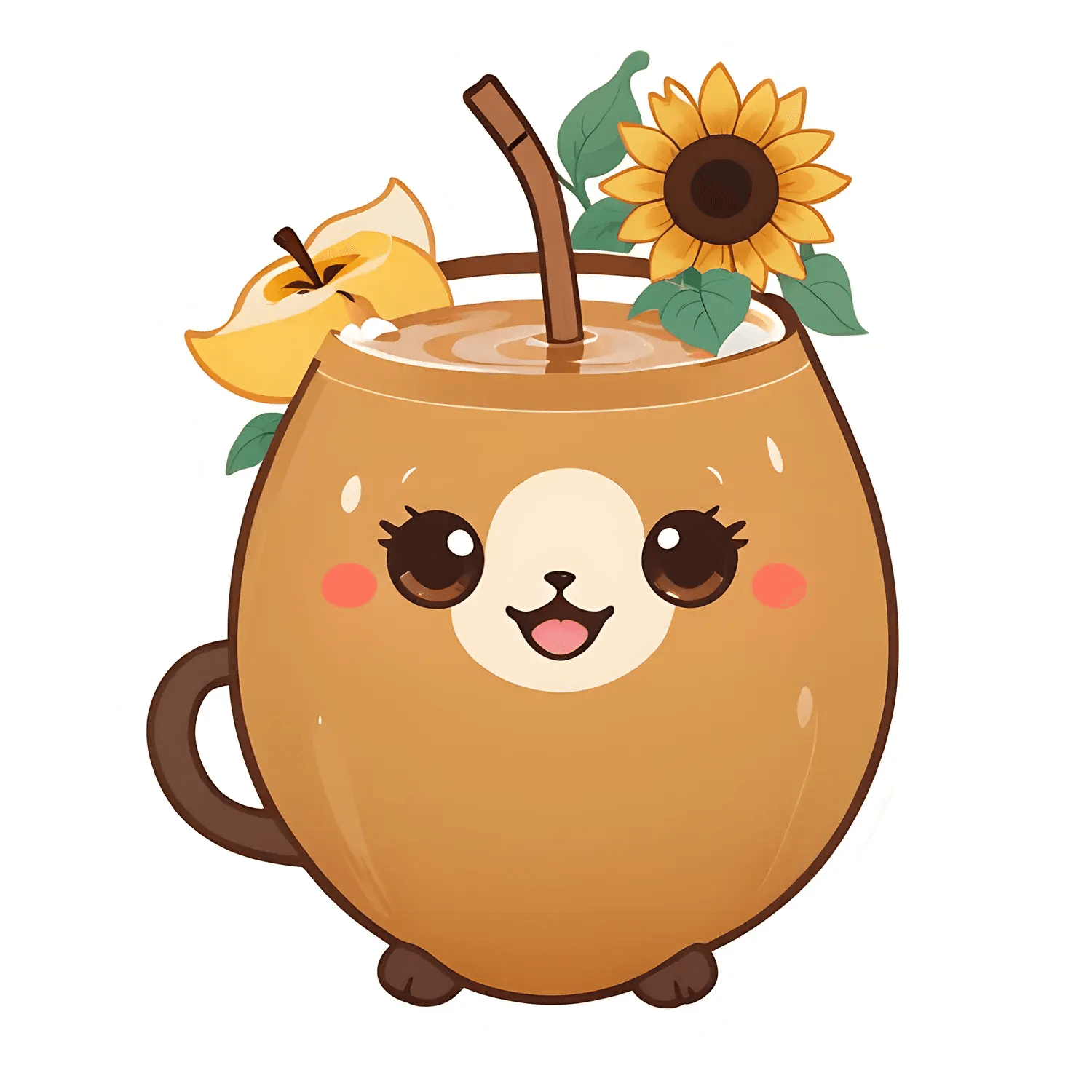 Cute Coconut Drink - UV DTF Sticker - Heat Press Transfer