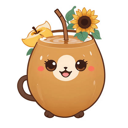 Cute Coconut Drink - UV DTF Sticker - Heat Press Transfer