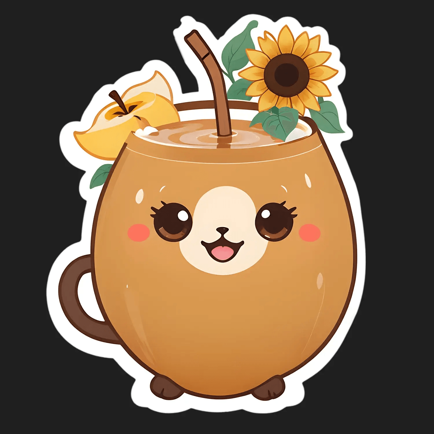 Cute Coconut Drink - UV DTF Sticker - Heat Press Transfer