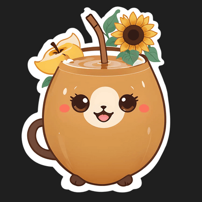 Cute Coconut Drink - UV DTF Sticker - Heat Press Transfer
