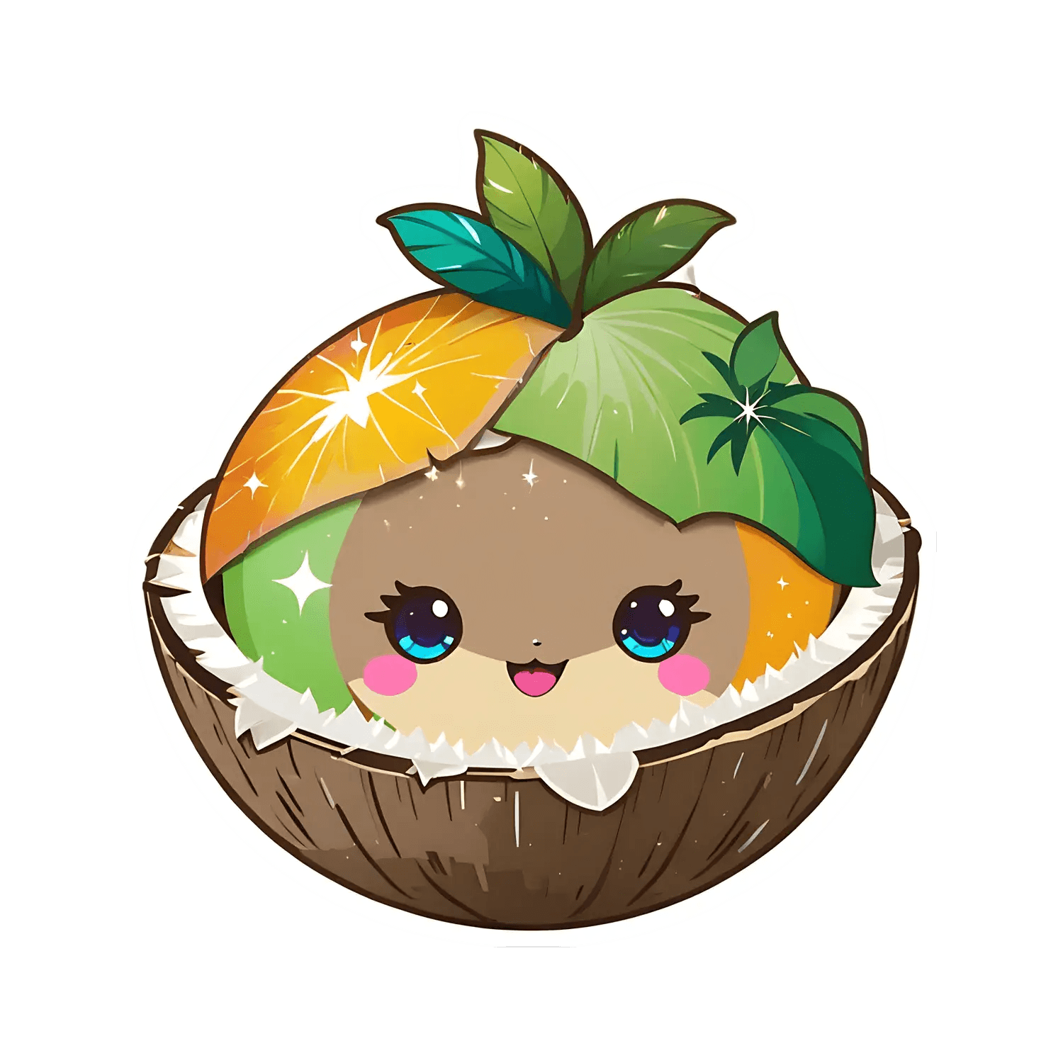 Cute Coconut - UV DTF Sticker - Heat Press Transfer