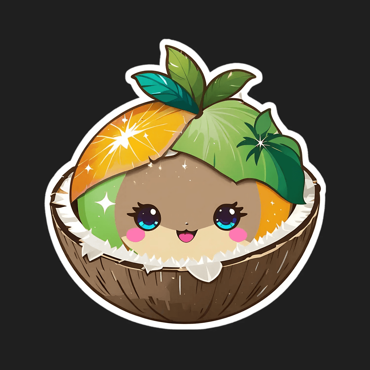 Cute Coconut - UV DTF Sticker - Heat Press Transfer
