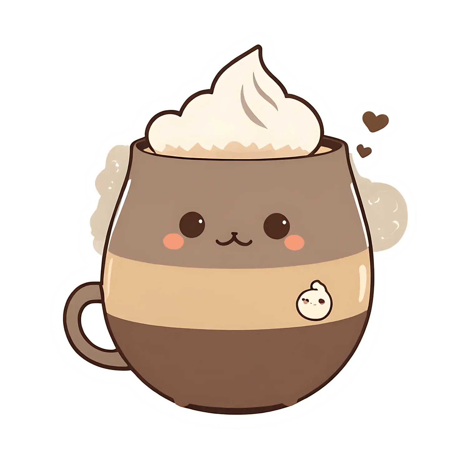 Cute Coffee Cup Sticker - Adorable Beverage Design - Heat Press Transfer