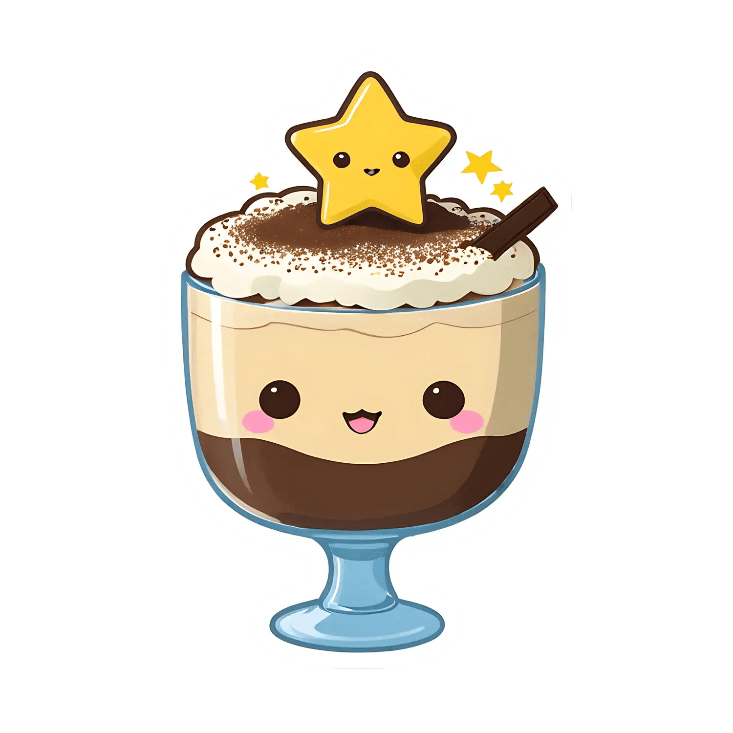 Cute Coffee Cup - Sticker - Heat Press Transfer