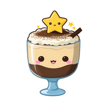 Cute Coffee Cup - Sticker - Heat Press Transfer