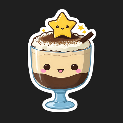 Cute Coffee Cup - Sticker - Heat Press Transfer