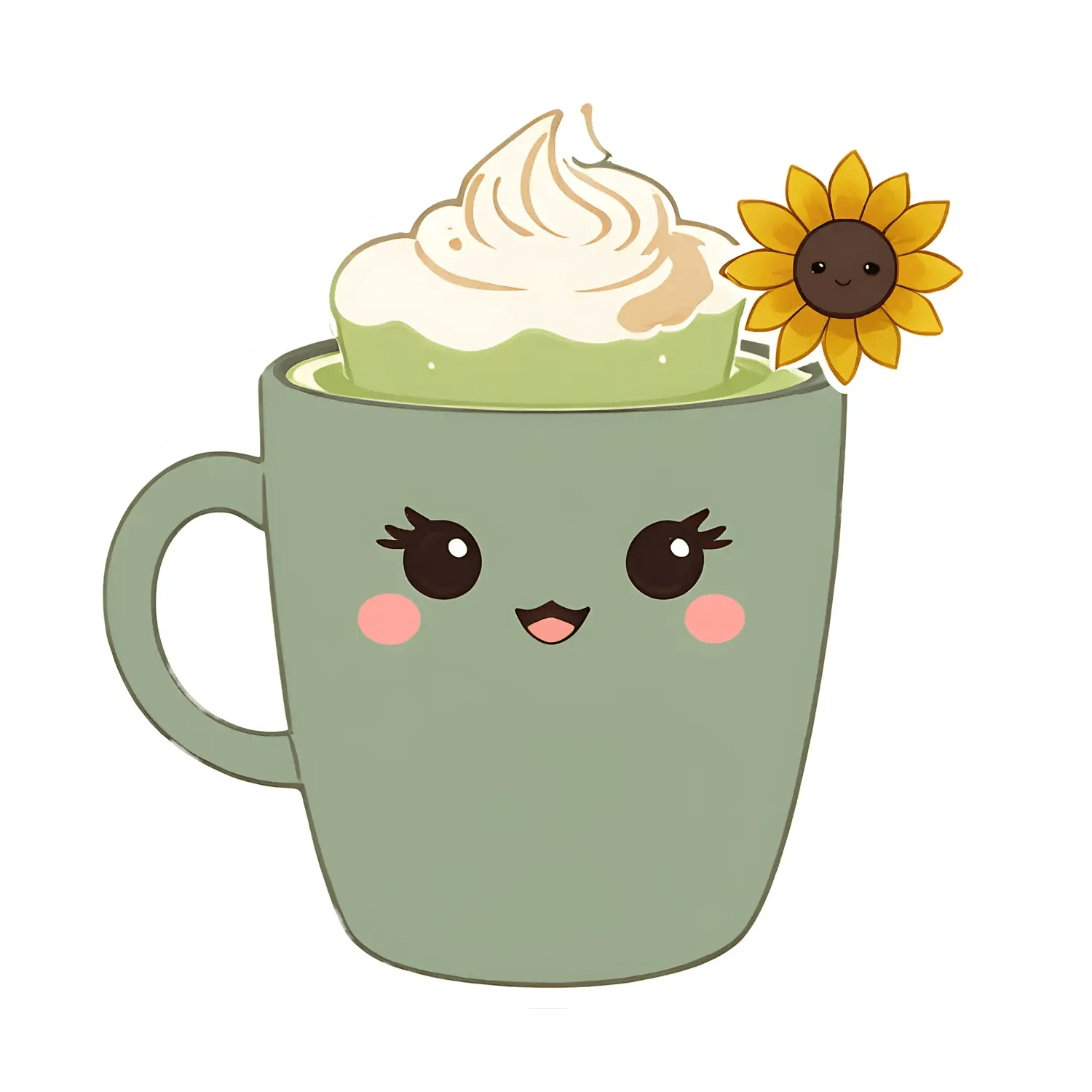 Cute Coffee Cup - Sticker - Heat Press Transfer