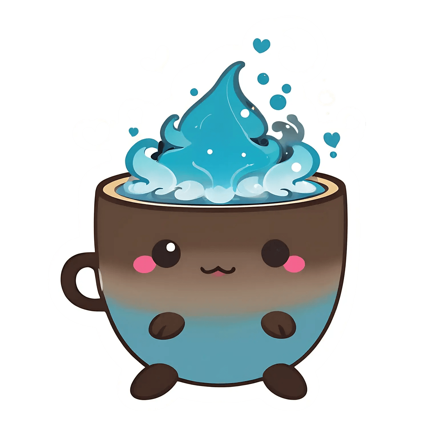 Cute Coffee Cup - UV DTF Sticker - Heat Press Transfer