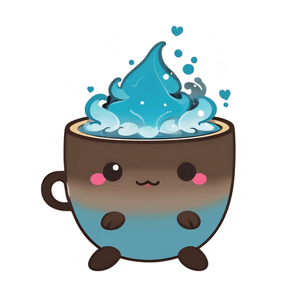 Cute Coffee Cup - UV DTF Sticker - Heat Press Transfer