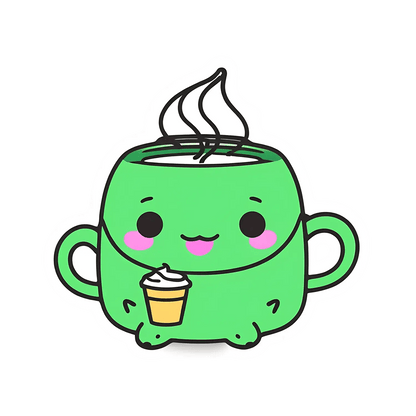 Cute Coffee Mug Sticker - Adorable Collectible - Heat Press Transfer