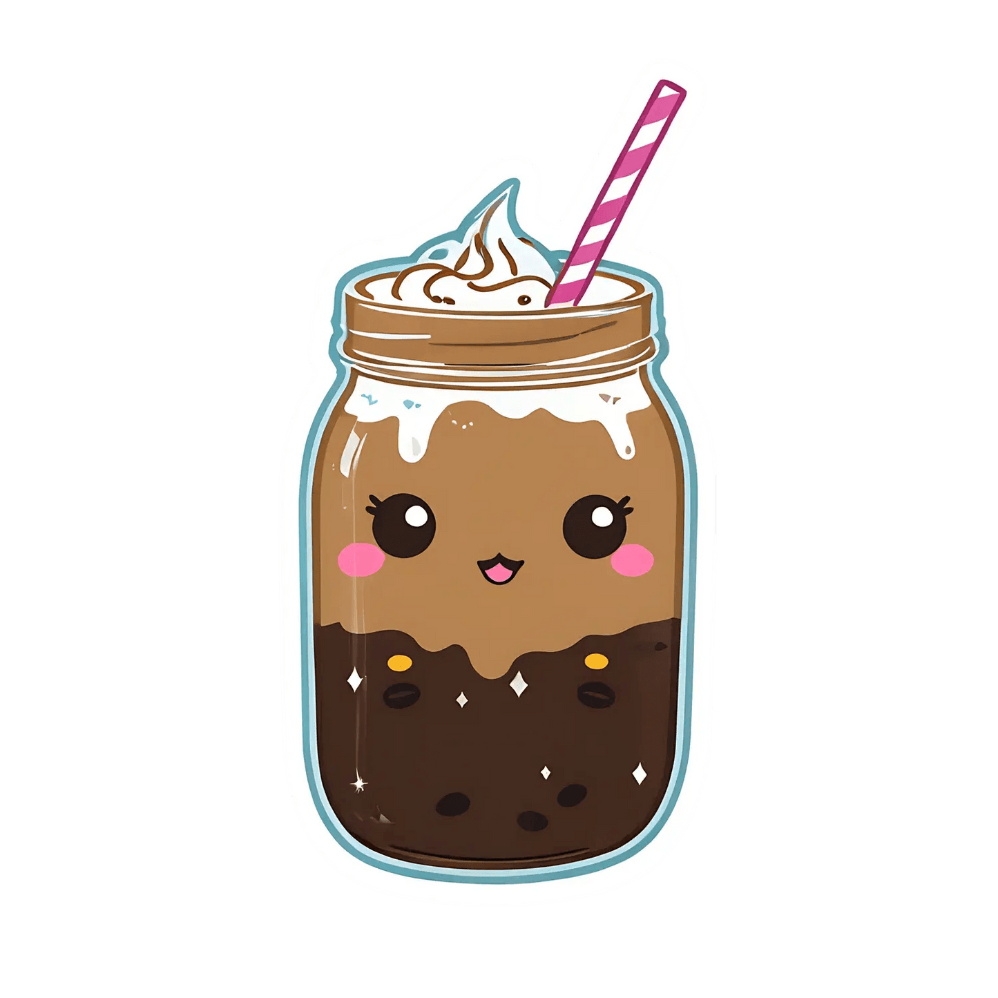 Cute Coffee Mug - Sticker - Heat Press Transfer