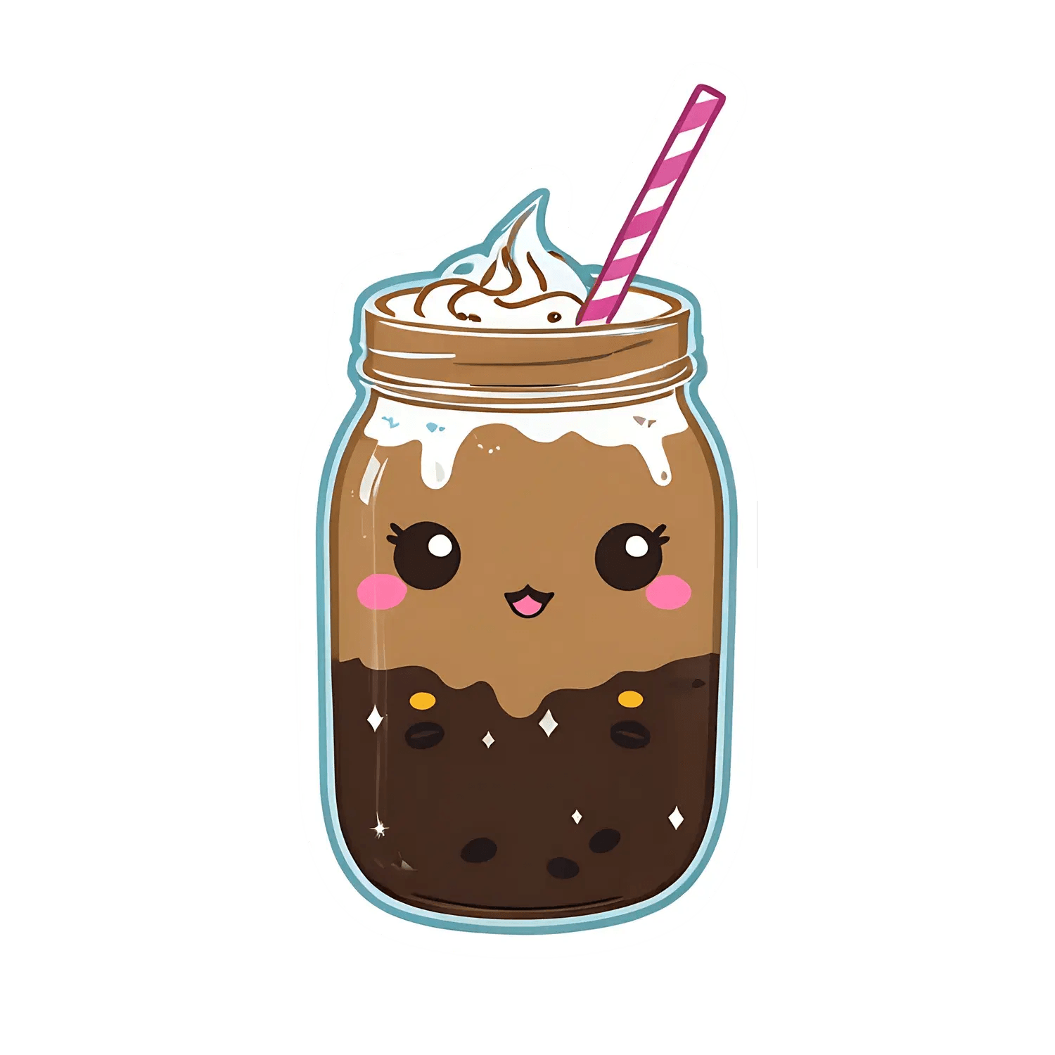 Cute Coffee Mug - Sticker - Heat Press Transfer