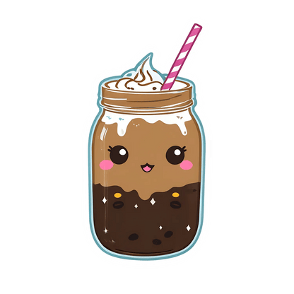 Cute Coffee Mug - Sticker - Heat Press Transfer