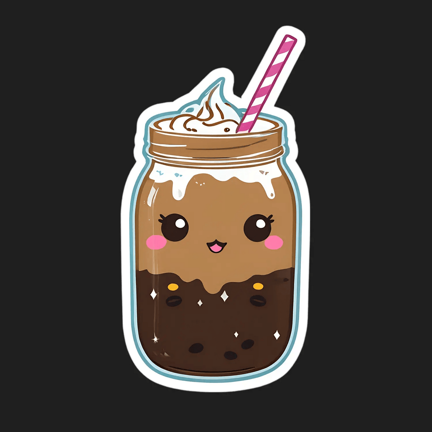 Cute Coffee Mug - Sticker - Heat Press Transfer