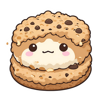 Cute Cookie Character - Sticker - Heat Press Transfer