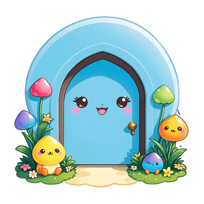Cute Cottage Door - Sticker - Heat Press Transfer
