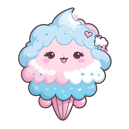 Cute Cotton Candy - Sticker - Heat Press Transfer
