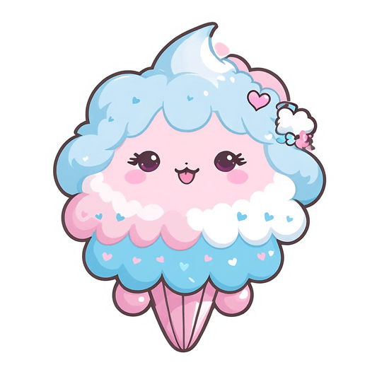 Cute Cotton Candy - Sticker - Heat Press Transfer
