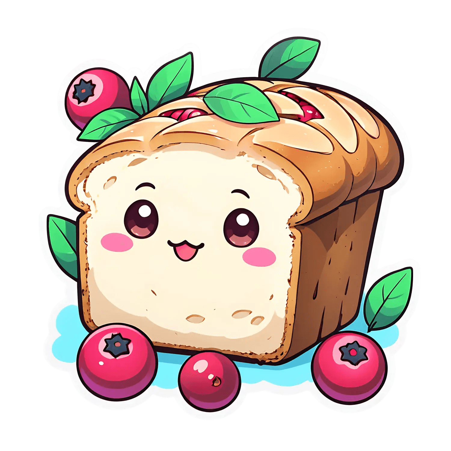 Cute Cranberry Bread - Sticker - Heat Press Transfer