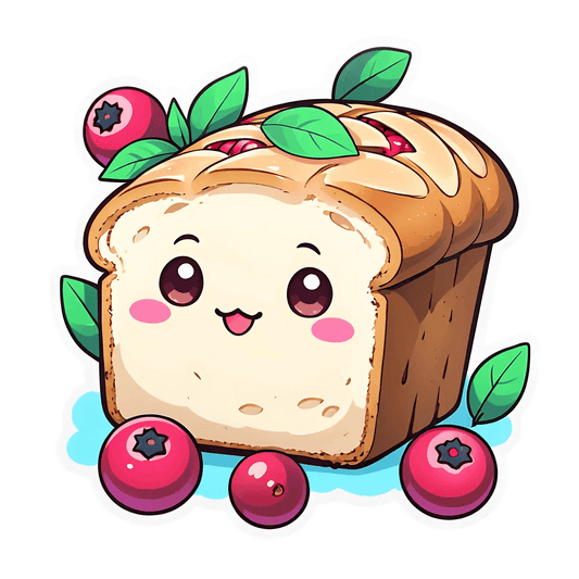 Cute Cranberry Bread - Sticker - Heat Press Transfer