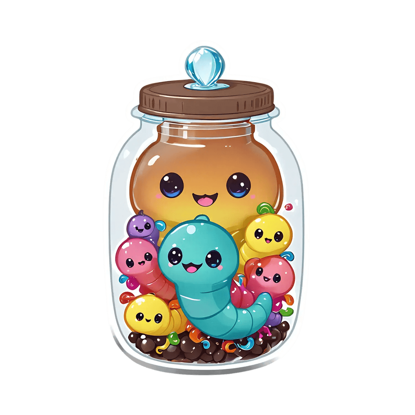 Cute Creatures Jar - Sticker - Heat Press Transfer